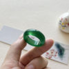 Natural green agate ring for men