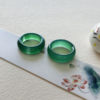 Natural green agate ring for men