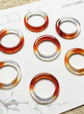 极简风指环礼物玉髓玉石戒指情侣