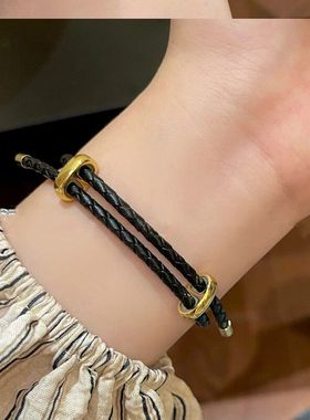 手环镀金越南情侣黄铜沙金筒手链