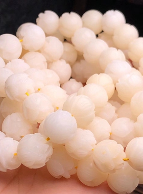 白玉菩提根莲花瓜珠散珠手链