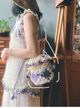 《花仙子手捧花》圆桶包diy编织毛线钩针材料包diy自制单肩斜挎包