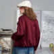 A02 design slim short jacket 2025 autumn solid color simple texture casual women's windbreaker