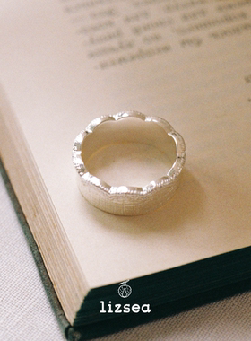 《格蕾丝》原创戒指女925银轻奢高級感食指戒素圈小众个性复古