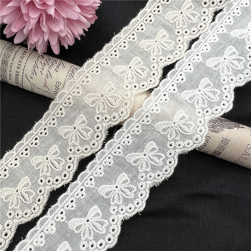 蝴蝶结双边小孔刺绣棉布花边DIY日韩小清新童服装辅料洛丽塔配饰,淘宝优惠券,粉丝福利购,淘宝优惠卷