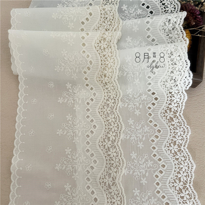 新款18cm镂空水溶双边棉布刺绣花边棉线蕾丝裙边服装辅料窗帘布艺,淘宝优惠券,粉丝福利购,淘宝优惠卷