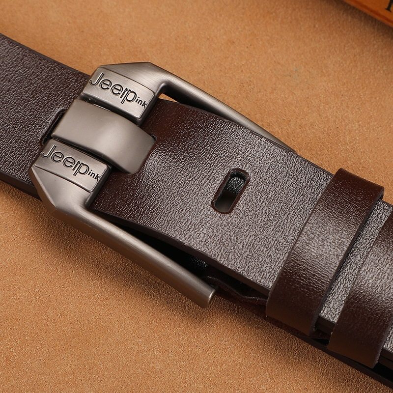 经典款简约百搭男士针扣皮带黑色中青年复古男式腰带裤带商务休闲,淘宝优惠券,粉丝福利购,淘宝优惠卷
