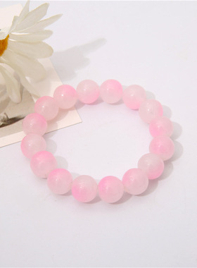 卡卡KA甜美梦幻手串 磨砂渐变水晶多巴胺糖果色少女手链 串珠饰品