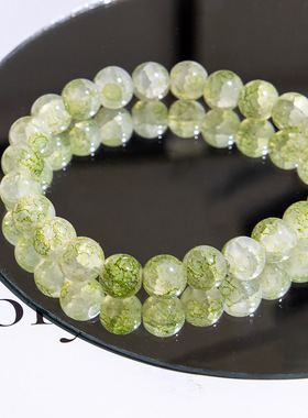 琉璃水晶手串甜美梦幻粉紫玉碎扎染渐变撞色手链儿童盘玩便宜批发