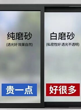 免胶静电磨砂玻璃贴膜防晒窗户窗