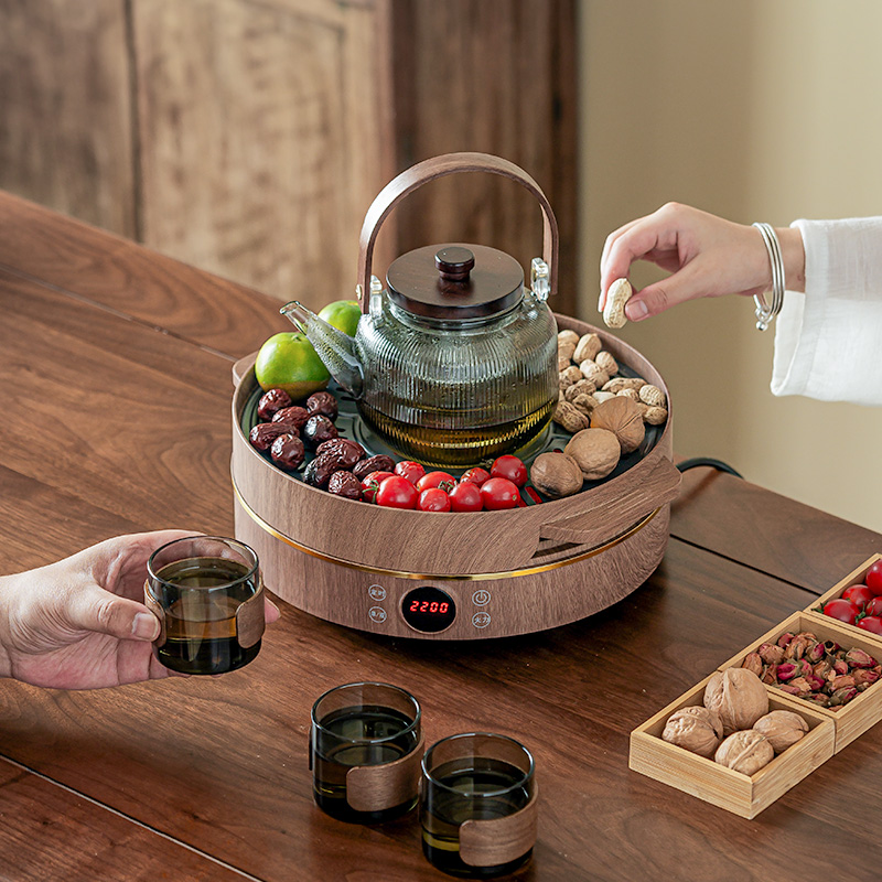 围炉煮茶器具2025新款全套家用室内围炉煮茶烤火电陶炉煮茶壶套装 - 图2