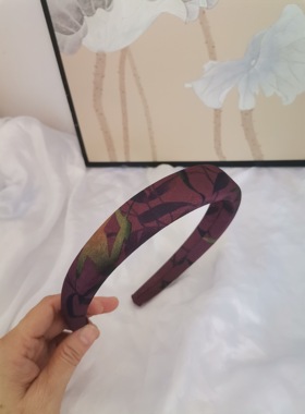 独家原创新中式提花发箍中国风复古头箍高级感气质发卡高颅顶发饰