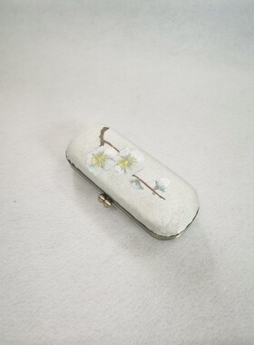 手工刺绣中国风眼镜盒复古文艺老花镜近视镜首饰收纳盒成品材料包