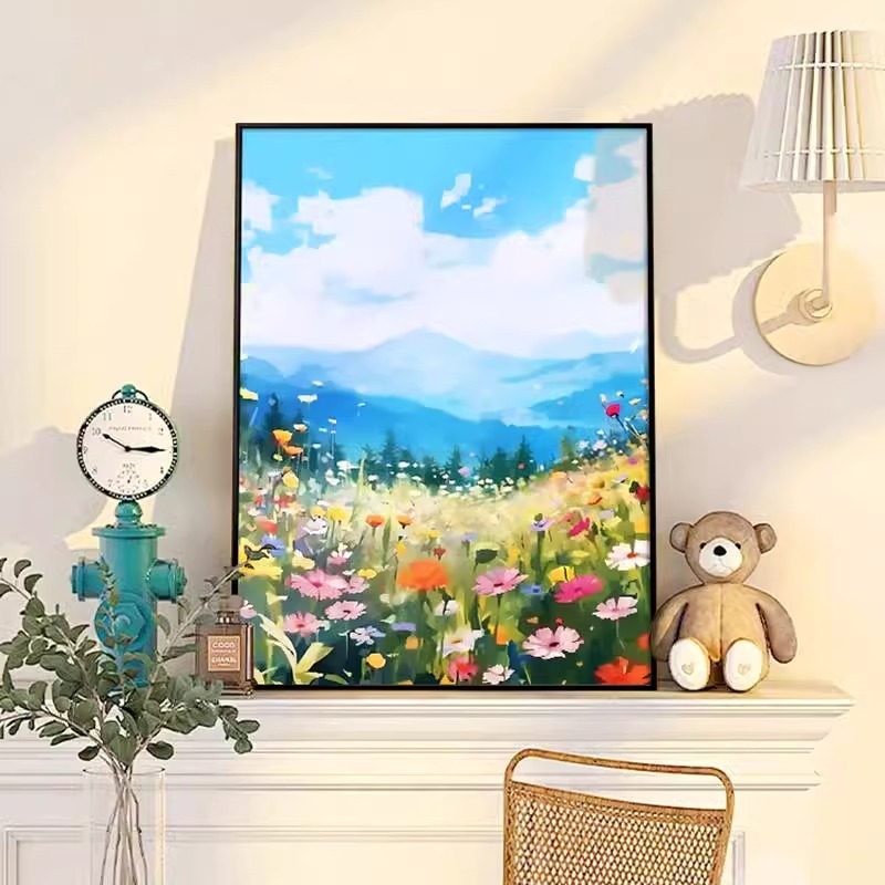 大芬油画村挂画奶油风客厅装饰画高级感沙发背景墙落地画玄关壁画,淘宝优惠券,粉丝福利购,淘宝优惠卷