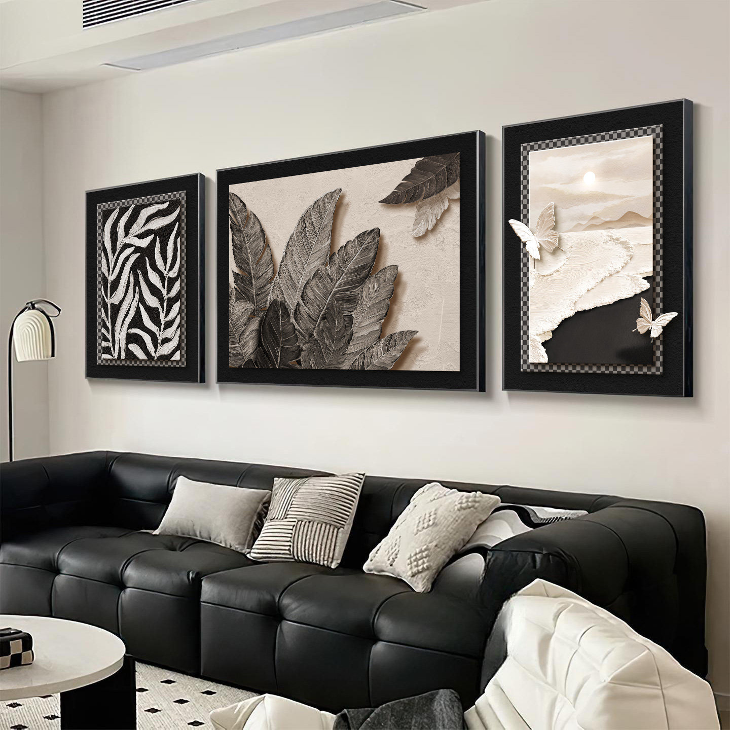 家大业大中古风客厅装饰画肌理感沙发背景墙挂画寓意好三联墙壁画,淘宝优惠券,粉丝福利购,淘宝优惠卷