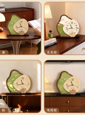 中古风摆件桌面时钟摆台式钟表