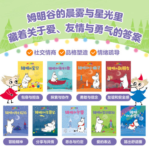 【拍拍灯+音频+礼盒2-8岁】独一无二的姆明 儿童绘本 做温暖坚韧的小孩 80周年礼盒电商版 托芙 扬松 著 中信出版社图书 正版 - 图0