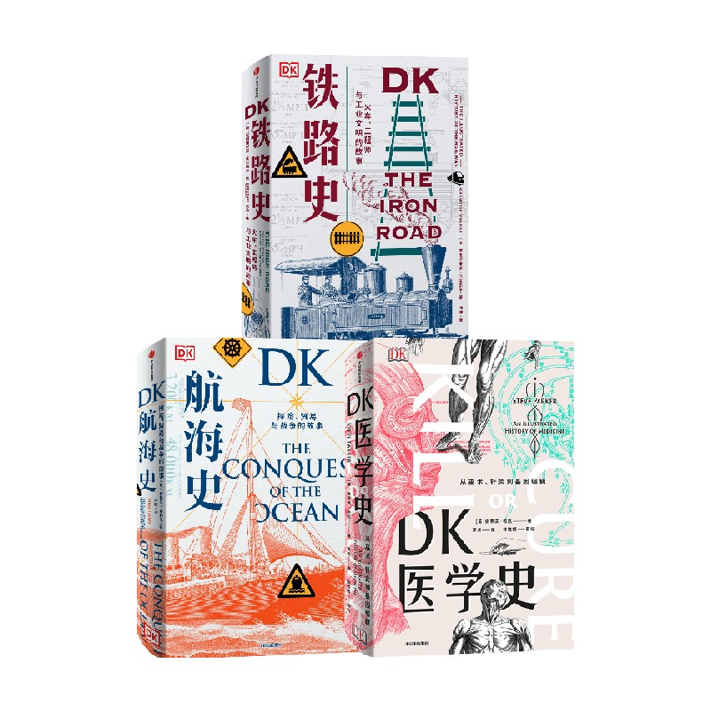 DK铁路史+DK航海史+新版DK医学史（套装3册） 布赖恩莱弗里等著 预售 一场充满惊奇发现的医学冒险 一座袖珍的医学图解博物馆 中信 - 图0