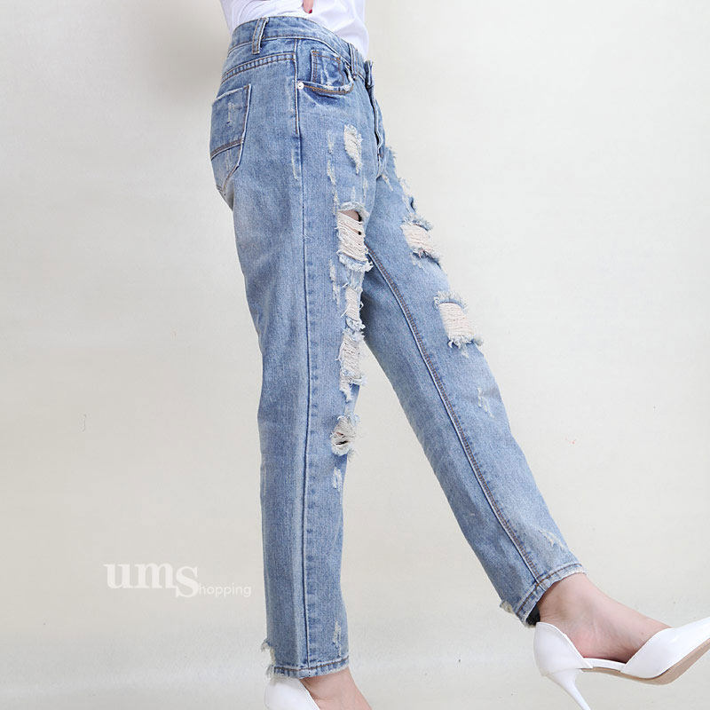 精美品2024秋季新款韩版学院风bf破洞牛仔裤女九分裤长裤直筒裤,淘宝优惠券,粉丝福利购,淘宝优惠卷