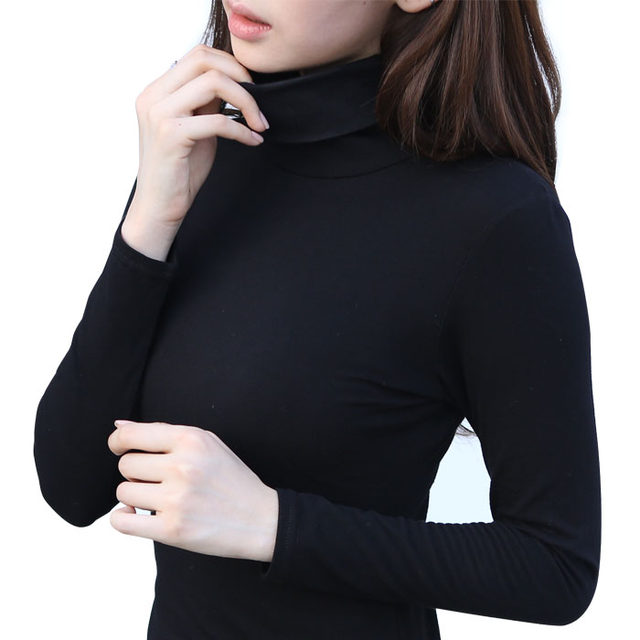 Turtleneck turtleneck T-shirt tight-fitting velvet bottoming shirt