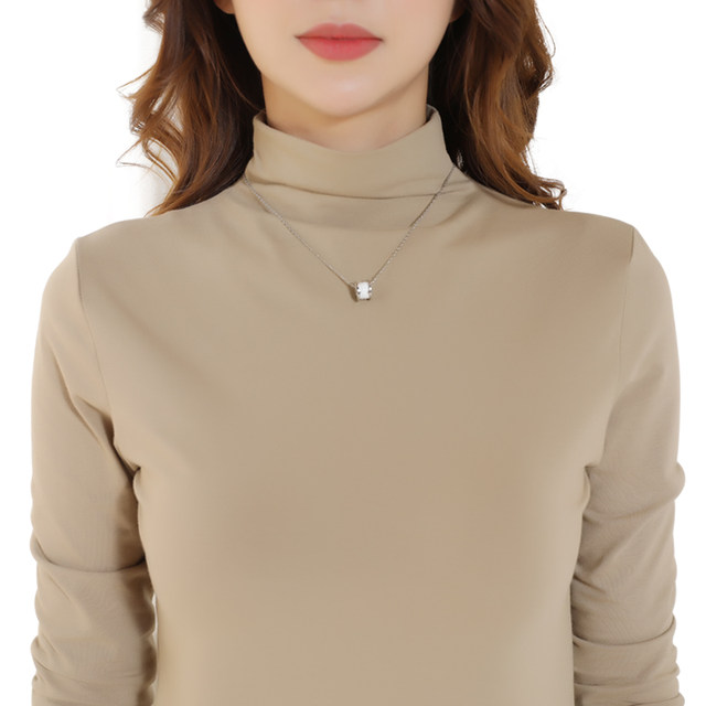 Half turtleneck long sleeve autumn and winter tight student bottoming shirt