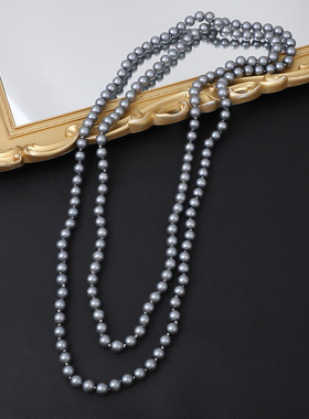 拍照珍珠项链长款送妈妈优雅裙旗袍项配饰女时尚搭配傣族手工编织