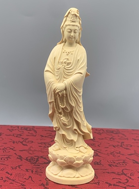 黄杨木雕御龙佛像供奉观世音