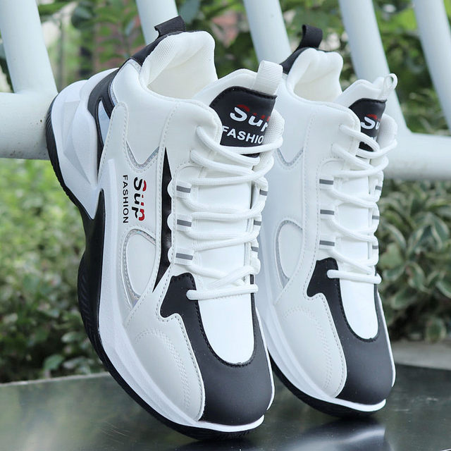 High-top shoes for men 2024 new autumn and winter waterproof leather sports and casual shoes for men's students and teenagers running shoes