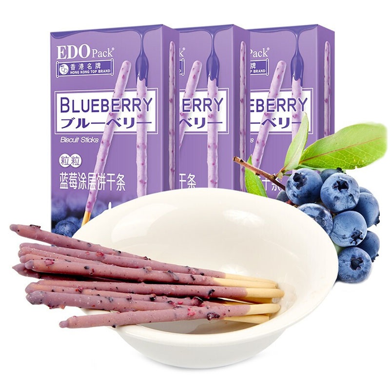 Edo pack巧克力涂层饼干条草莓蘸酱棒棒条手指饼追剧休闲零食 - 图2