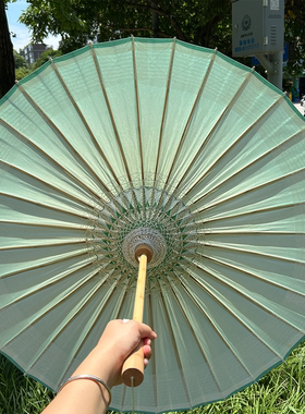 物新工坊绿青渐变手工油纸伞