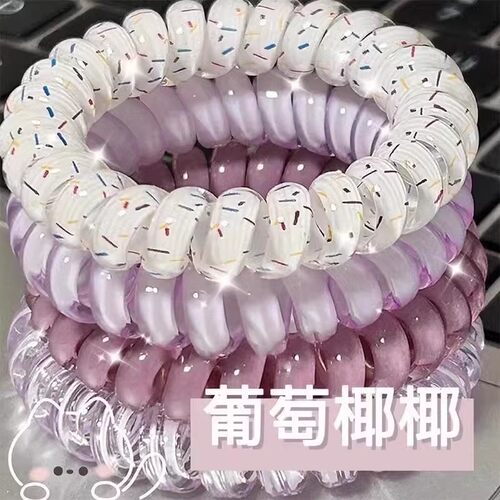 高品质波点电话线发圈夏天清新百搭发绳耐用皮筋女扎头高弹力颜值 - 图0