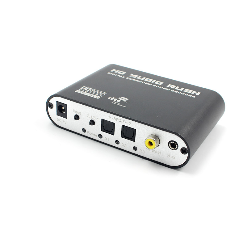 数字光纤/同轴转5.1音频解码转换器模拟音频声道信号DTS/AC3杜比 - 图0