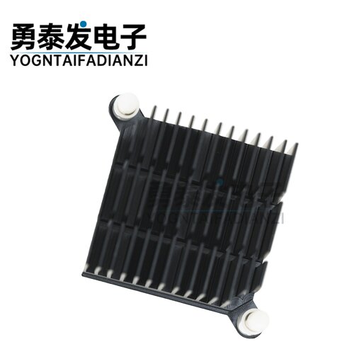 铝型材散热片散热器40x40x30mm对角孔距59mm剖沟表面阳极黑色 - 图1