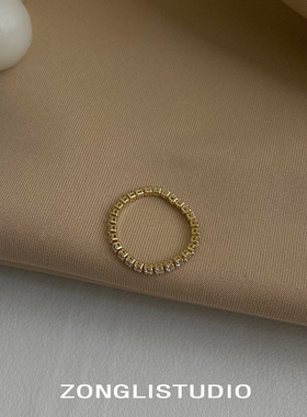 纵里法式镀金小众链条镂空戒指
