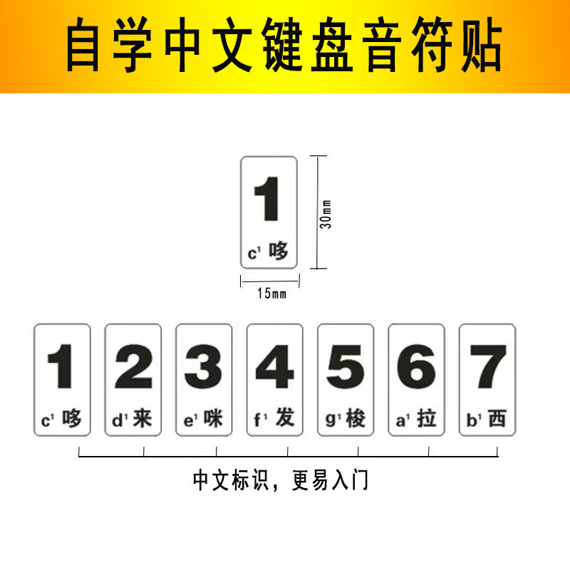 49键54键61键中文自学儿童成人电子琴手卷琴大字音标贴简谱键位贴,淘宝优惠券,粉丝福利购,淘宝优惠卷