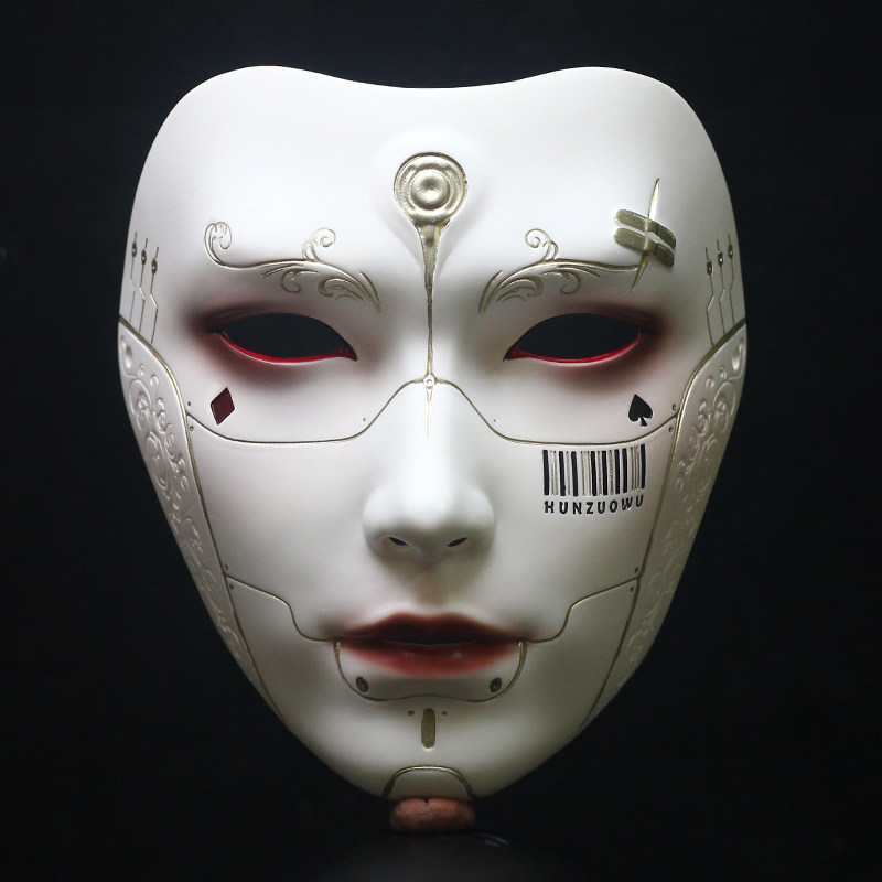 魂作物面具全脸赛博朋克古风机器人装饰面罩机械男舞会派对漫展会