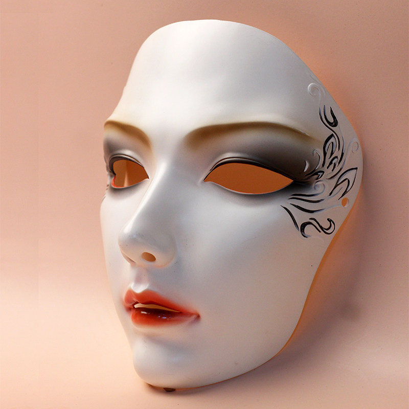 魂作物网红古装面具男汉服面罩成人全脸派对舞会伴娘化妆神秘道具