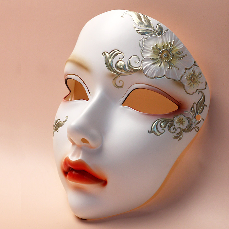 魂作物网红古风面具女国风汉服面罩成人全脸派对舞会伴娘装扮道具