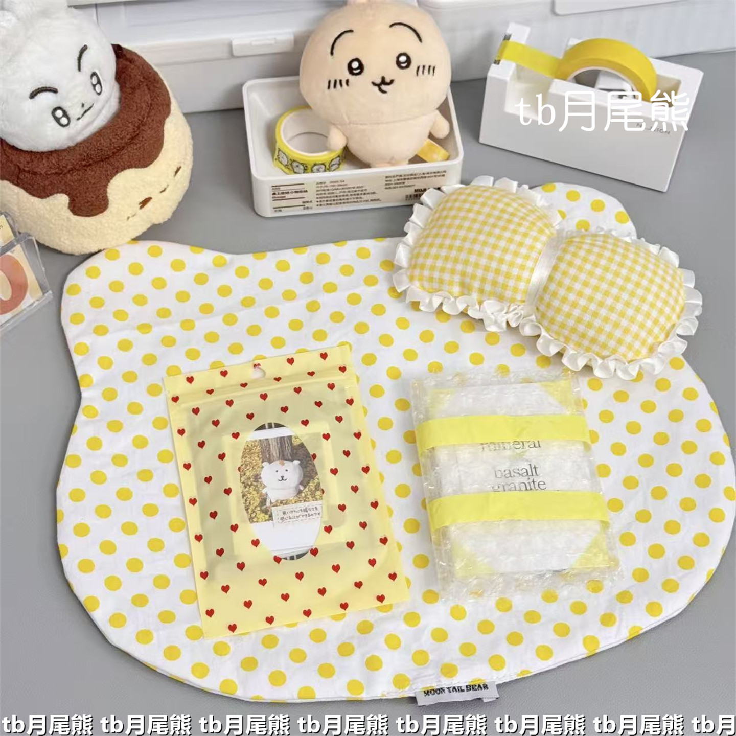 超萌柠檬黄可爱波点kitty桌垫杯垫出卡出物营业图道具ins摆拍神器,淘宝优惠券,粉丝福利购,淘宝优惠卷