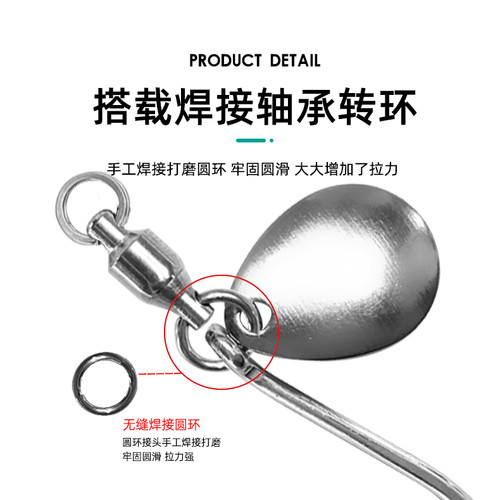 路亚饵小胖子铁板带亮片单钩铅鱼海钓船钓岸投鲅鱼马鲛刀鱼饵套装 - 图2