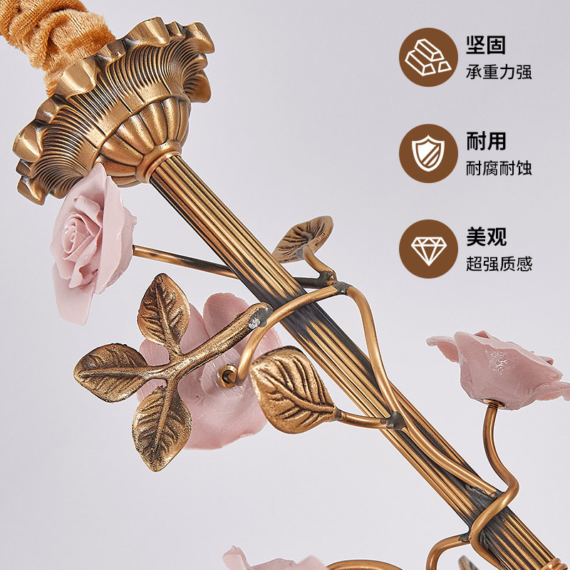 法式全铜吊灯美式复古客厅卧室玫瑰花朵浪漫田园中古餐厅吊灯,淘宝优惠券,粉丝福利购,淘宝优惠卷