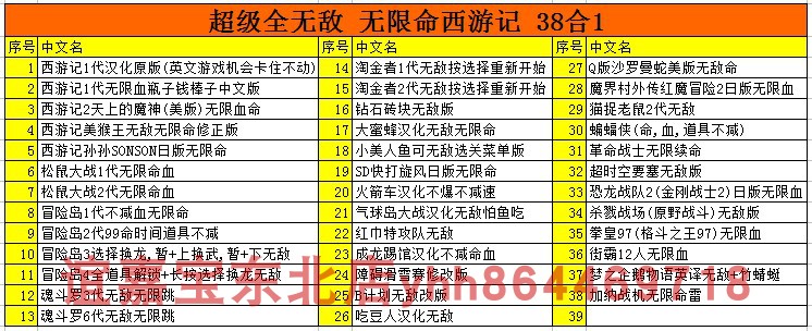 无限命38合1游戏卡FC西游记松鼠大战SD快打旋风魂斗罗6代小美人鱼 - 图0