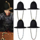 Ming Dynasty large brimmed hat round hat groomsman hat Hanfu big round hat flying fish suit dome flying saucer hat black chivalrous costume