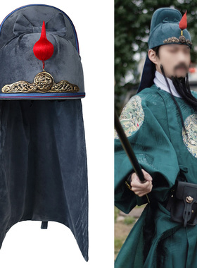 三国演义关羽帽子演出妆造关公红缨头盔帽子古代武将关公红缨帽子