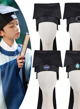 汉服帽子庄子狐狸书生角色秀才帽