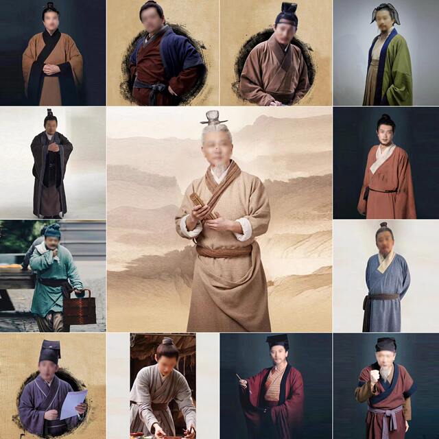 Rich businessman, Song Dynasty servant, film and television, Ming Dynasty costume, cotton and linen