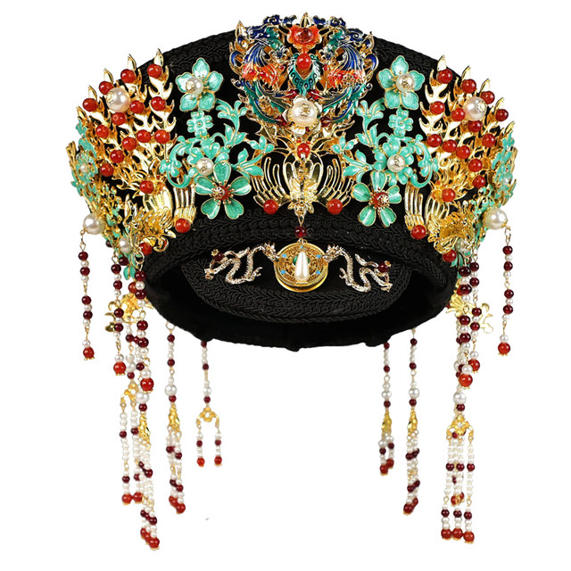 Qing Dynasty headdress and flag head hat with the same style as the palace drama