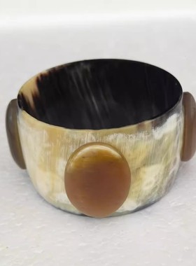 天然牛角宽边复古法式小众设计