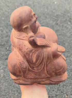手工雕刻原木原色檀香木珍藏品