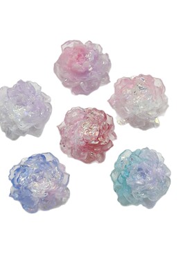 【冰透牡丹花】卡29mm夜光冰透牡丹花双色渐变仿水晶花